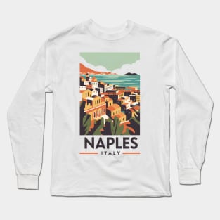 A Vintage Travel Art of Naples - Italy Long Sleeve T-Shirt